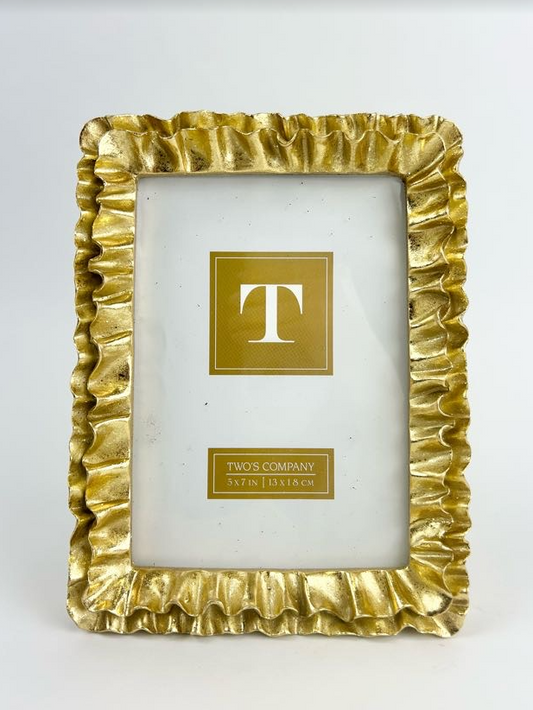 Gold Ruffles 5x7 Frame Picture Frames in  at Wrapsody
