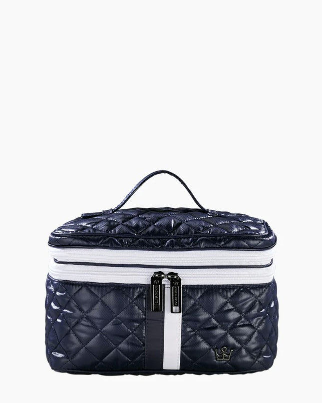 Oliver Thomas Not a Trainwreck Case Cosmetic Bags in Dark Navy/White Stripe at Wrapsody