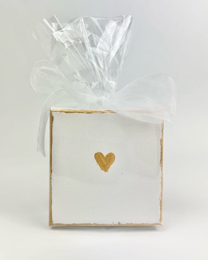 Mini White Heart  Canvas Home Decor in  at Wrapsody