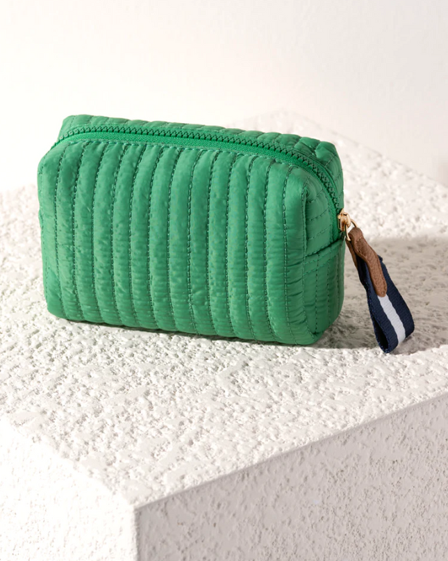 Small Boxy Cosmetic Pouch Cosmetic Bags in Green at Wrapsody