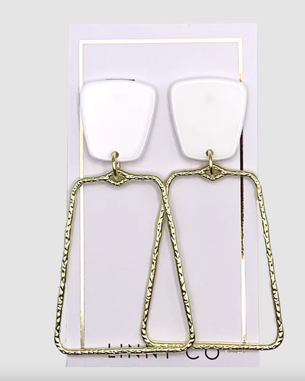 Kaelyn Gold Earring Earrings in White at Wrapsody