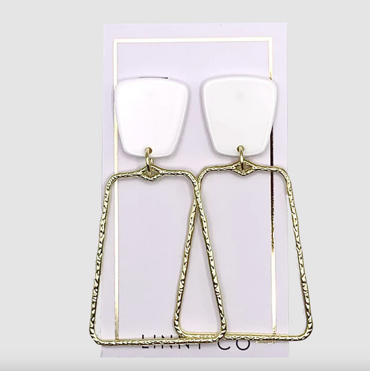 Kaelyn Gold Earring Earrings in White at Wrapsody