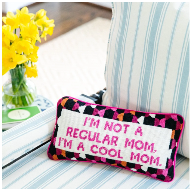 Cool Mom Needlepoint Pillow Pillows in  at Wrapsody