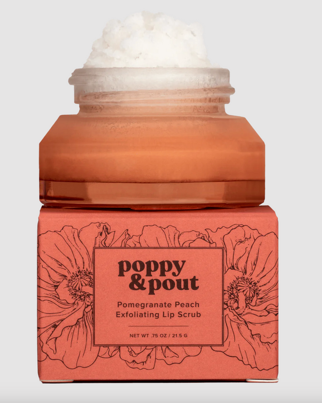 Poppy & Pout Lip Scrub Bath & Body in Pomegranate Peach at Wrapsody