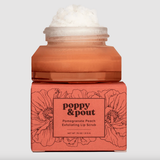 Poppy & Pout Lip Scrub Bath & Body in Pomegranate Peach at Wrapsody
