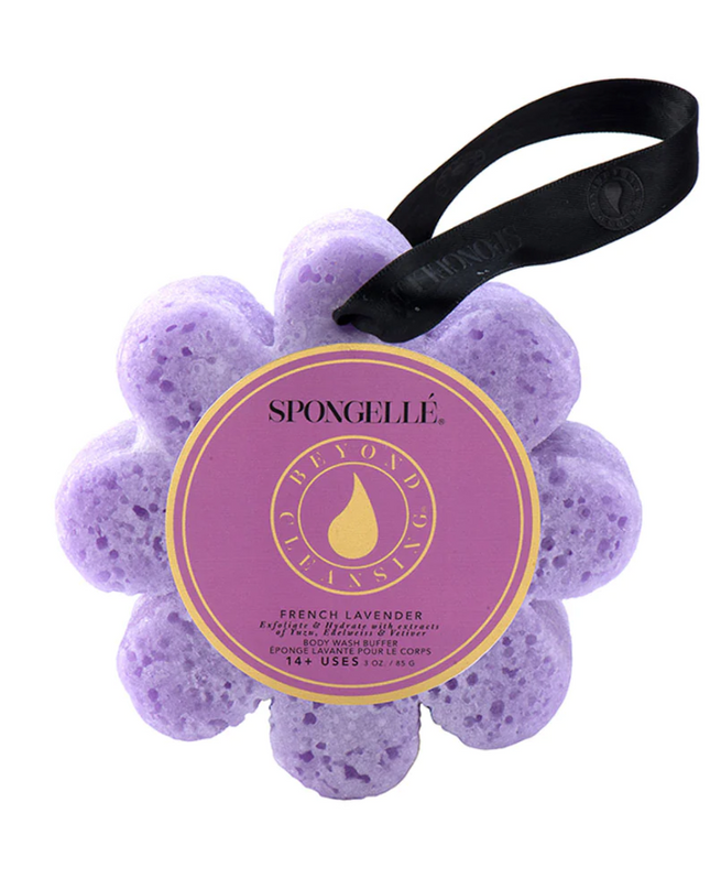 Flower Spongette 3oz Bath & Body in French Lavender at Wrapsody