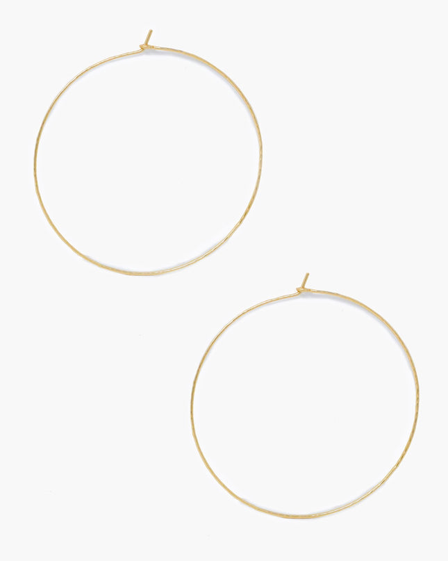 Able Luxe 2.5" Gold Hoop Earrings in  at Wrapsody