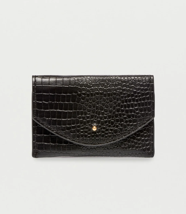 Estella Bartlett Envelope Card Holder Black Croc Wallets in  at Wrapsody