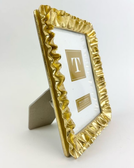 Gold Ruffles 5x7 Frame Picture Frames in  at Wrapsody