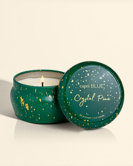 Capri Blue Glimmer Mini Tin 3oz Candles in Crystal Pine at Wrapsody