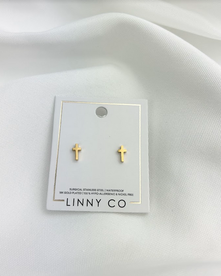 Catherine Cross Stud Earrings in  at Wrapsody