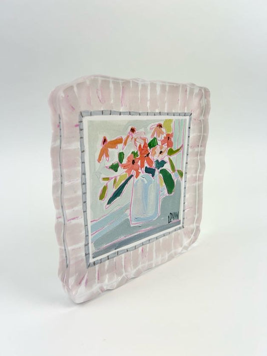 Coral Pop Acrylic Block Home Decor in  at Wrapsody