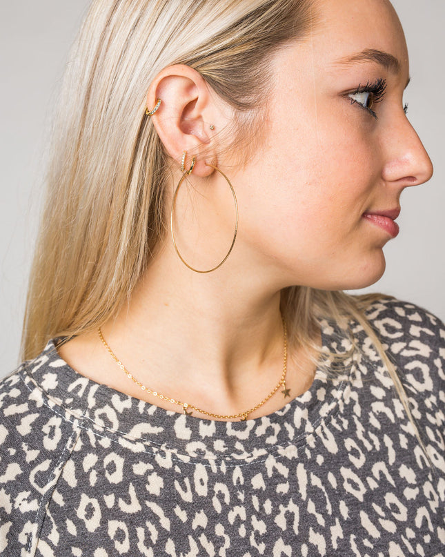 Able Luxe 2.5" Gold Hoop Earrings in Default Title at Wrapsody