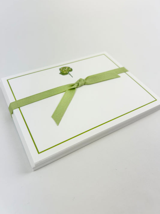 Green Hydrangea Stationary Set Paper in  at Wrapsody