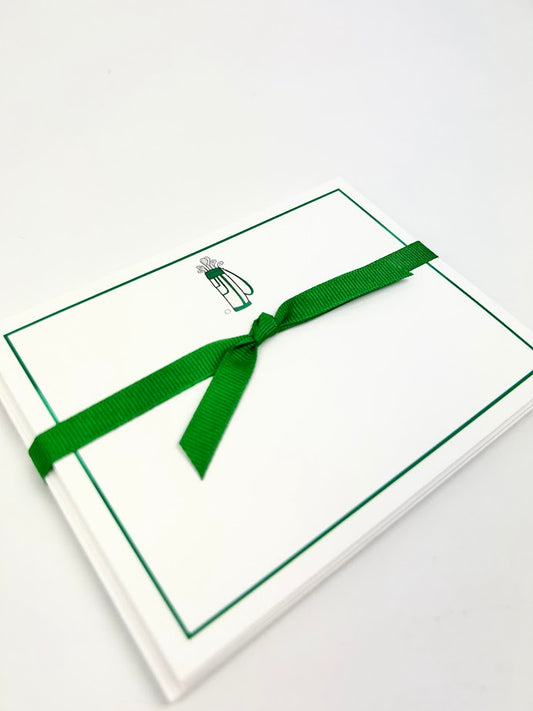 Green Golf Bag Stationery Set Paper in  at Wrapsody