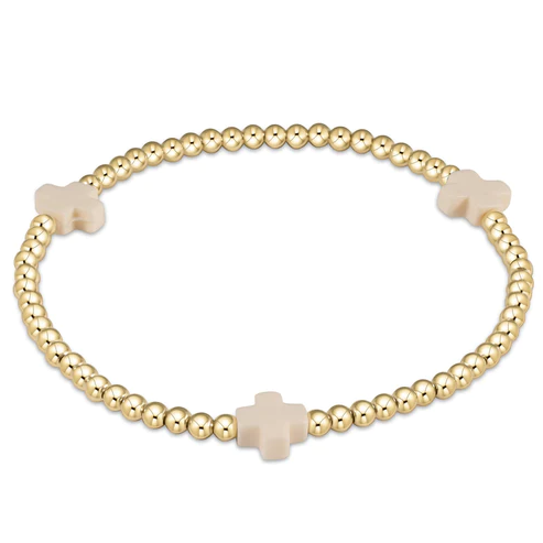 Enewton Signature Cross Bracelet 3mm (eGirl SIZE) Bracelets in Off White at Wrapsody