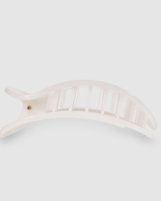 Teleties Flat Clip Round Small - Coconut White Hair Accessories in at Wrapsody