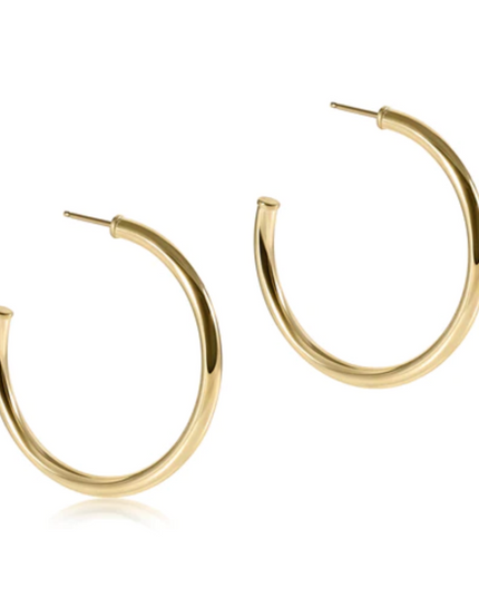 Enewton Round Gold 2" Post Hoop 3mm Smooth Earrings in Default Title at Wrapsody