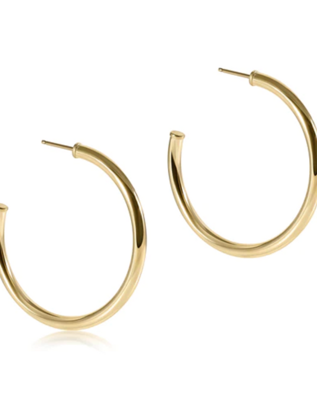 Enewton Round Gold 2" Post Hoop 3mm Smooth Earrings in Default Title at Wrapsody