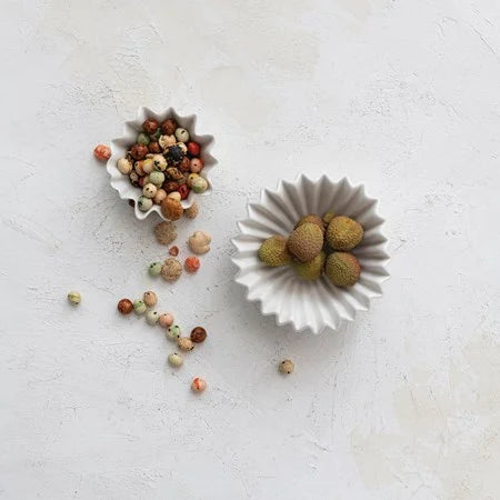 White Medium Fluted Bowl Kitchen in  at Wrapsody