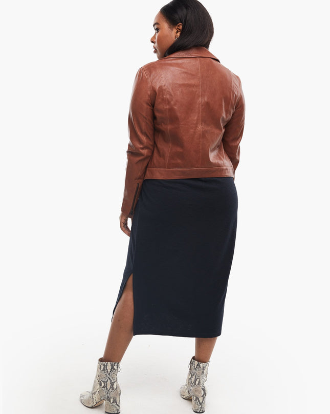 Able Maha Leather Jacket in Whiskey Outerwear in  at Wrapsody