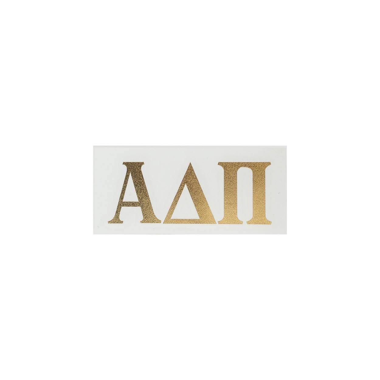 Gold Foil Decal Greek in Alpha Delta Pi at Wrapsody