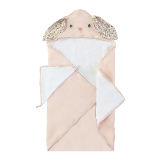 Mon Ami Terry Muslin Towel/Washcloth Set Baby in Petit Bunny at Wrapsody