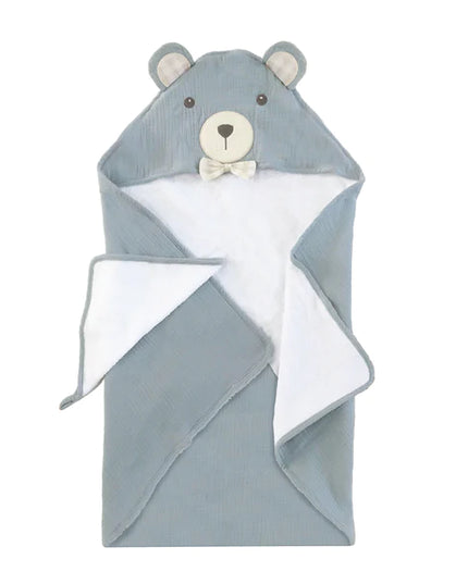 Mon Ami Terry Muslin Towel/Washcloth Set Baby in Petit Bear at Wrapsody