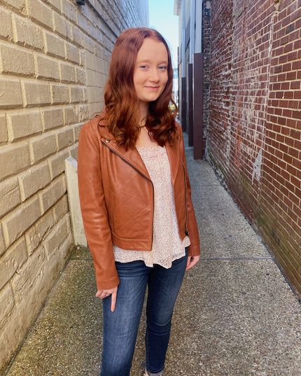 Able Maha Leather Jacket in Whiskey Outerwear in  at Wrapsody