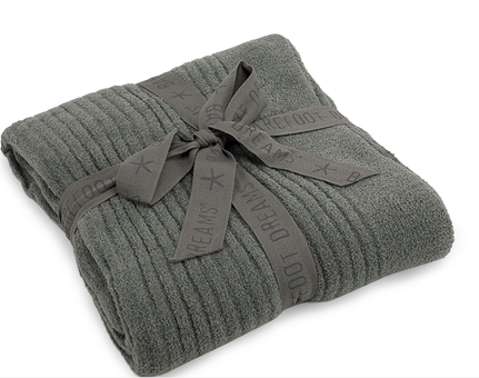 Barefoot Dreams CozyChic Lite Ribbed Throw Blankets & Throws in Loden at Wrapsody