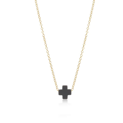 Enewton Signature Cross Necklace (eGirl SIZE) Necklaces in Charcoal at Wrapsody