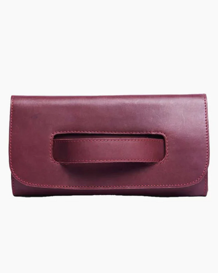 Able Mare Handle Clutch Handbags in Dark Cherry at Wrapsody