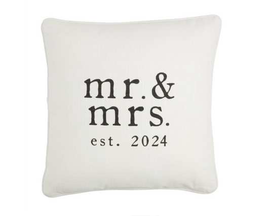Newlyweds 2024 Square Pillow Pillows in  at Wrapsody