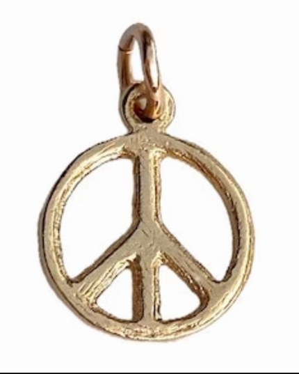 Peace Sign Gold Charm Charm in  at Wrapsody