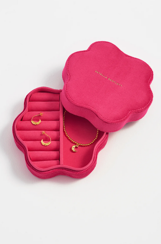 Wavy Pink Velvet Box Travel Accessories in  at Wrapsody