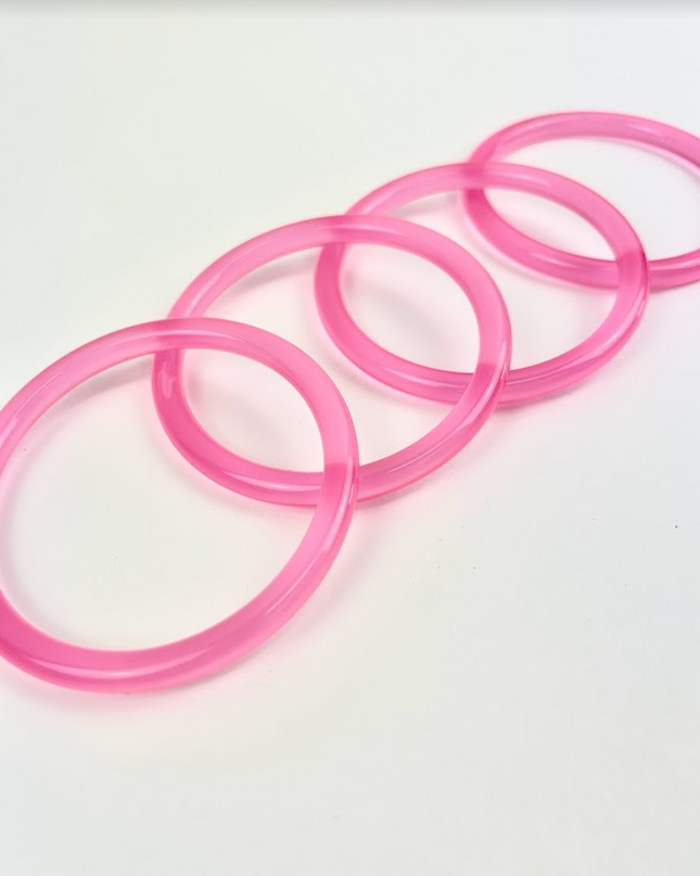 Iridescent Pink Hoop Bracelet Bracelets in  at Wrapsody