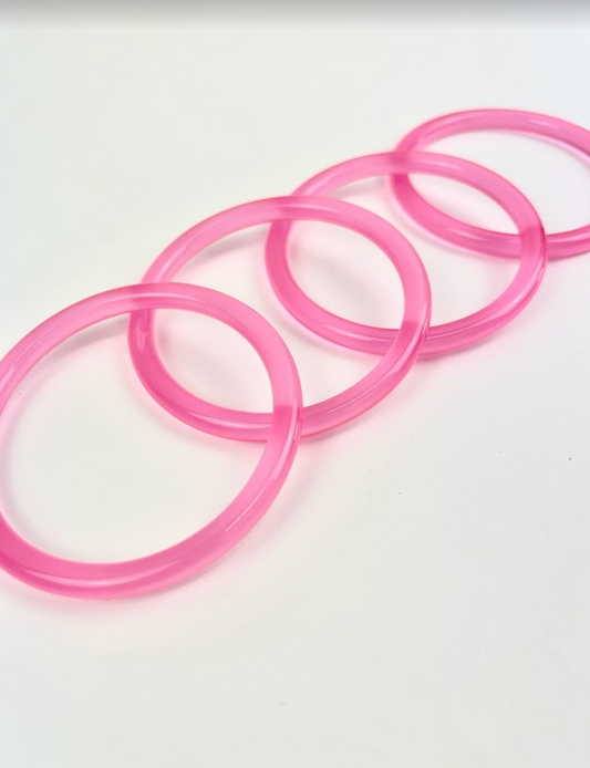 Iridescent Pink Hoop Bracelet Bracelets in  at Wrapsody