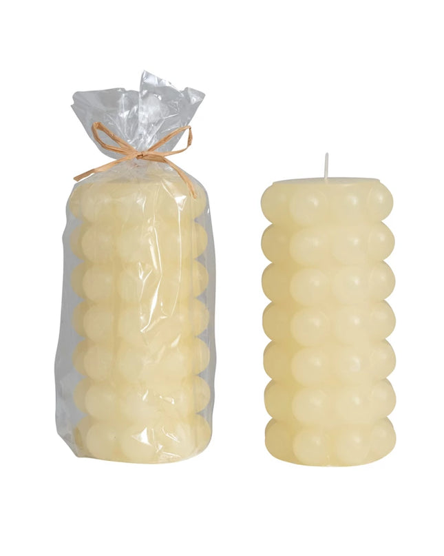 Unscented White Textured Candle Candles in Default Title at Wrapsody