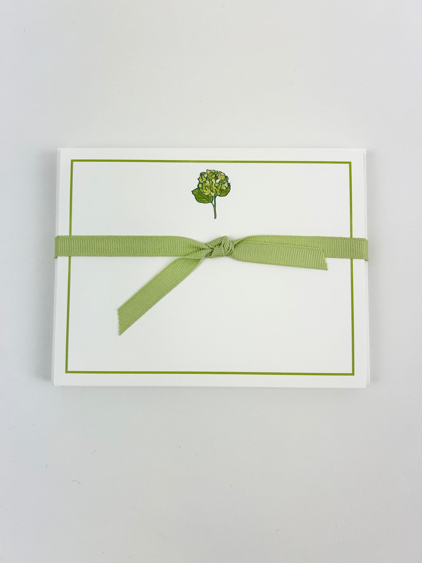 Green Hydrangea Stationery Set Paper in  at Wrapsody