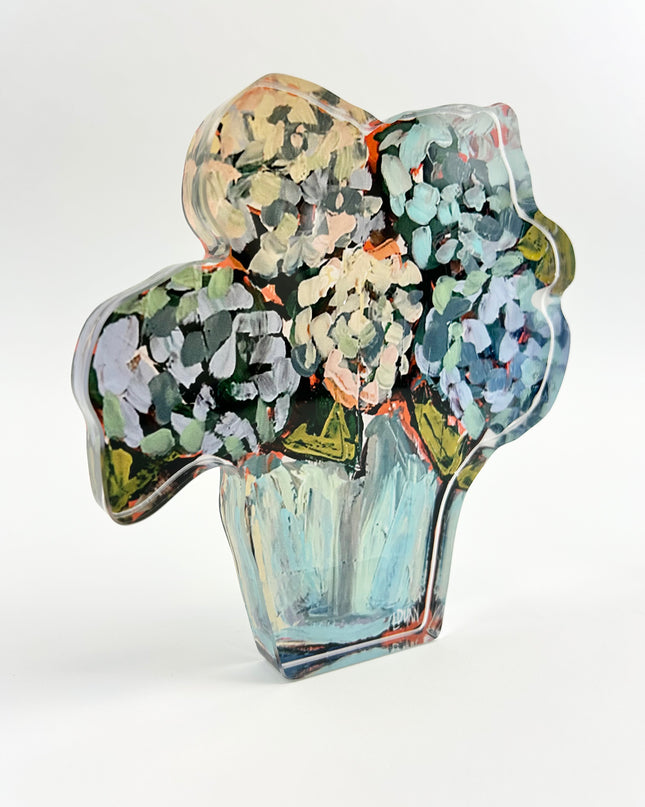 Blue Hydrangea Acrylic Block Home Decor in  at Wrapsody