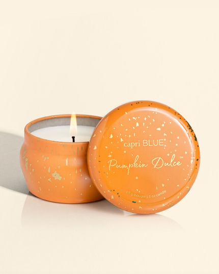 Capri Blue Glimmer Mini Tin 3oz Candles in Pumpkin Dulce at Wrapsody