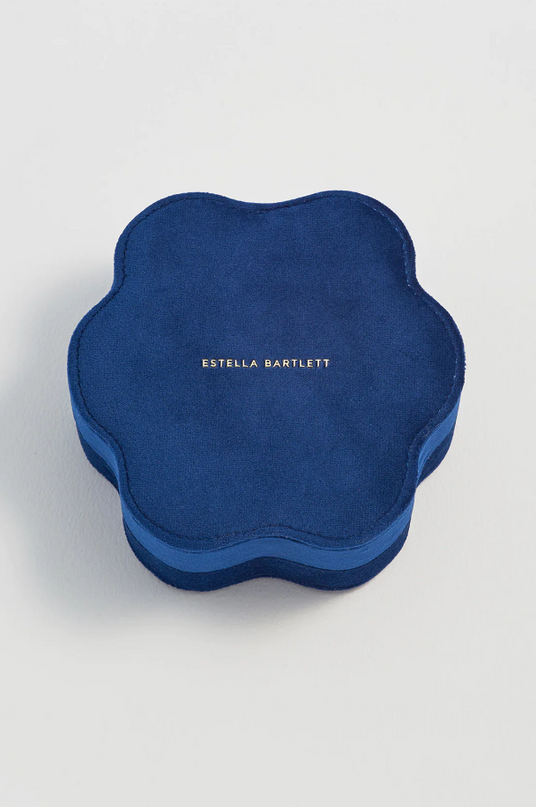 Wavy Navy Velvet Box Travel Accessories in  at Wrapsody