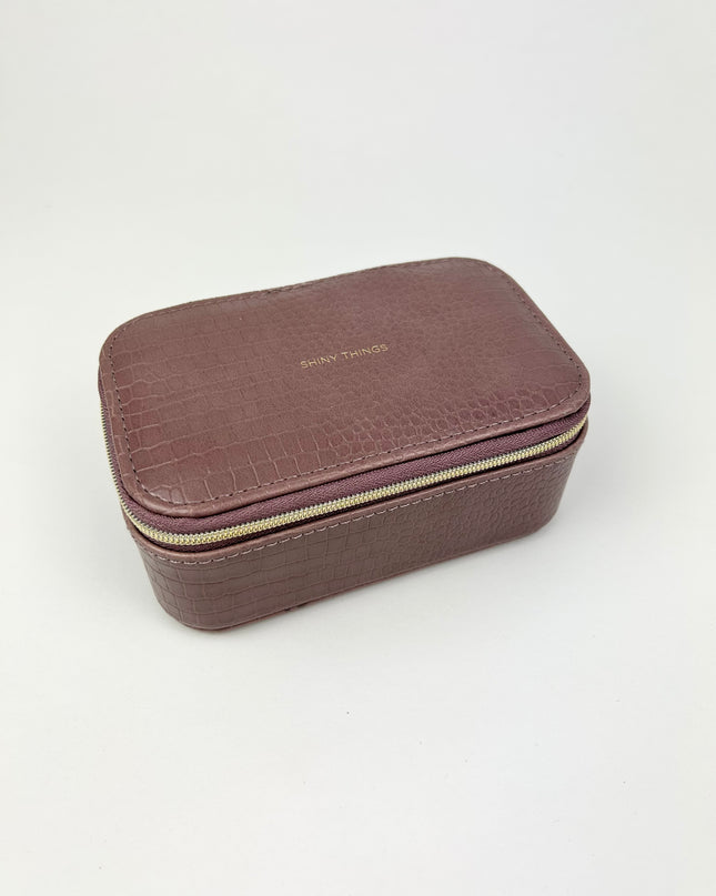 Estella Bartlett Pink Croc Mini Jewelry Box Dusty Travel Accessories in  at Wrapsody