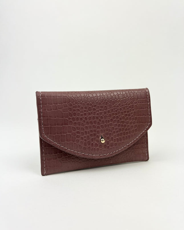 Estella Bartlett Envelope Card Holder Dusty Pink Croc Wallets in  at Wrapsody