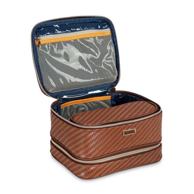 Jenny Train Case Rosewood Cognac Travel Accessories in  at Wrapsody