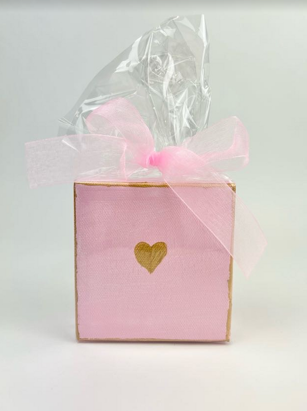 Mini Pink Heart Canvas Home Decor in  at Wrapsody