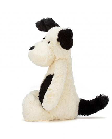 Jellycat Bashful Puppy Black & Cream Medium Soft Toys in  at Wrapsody