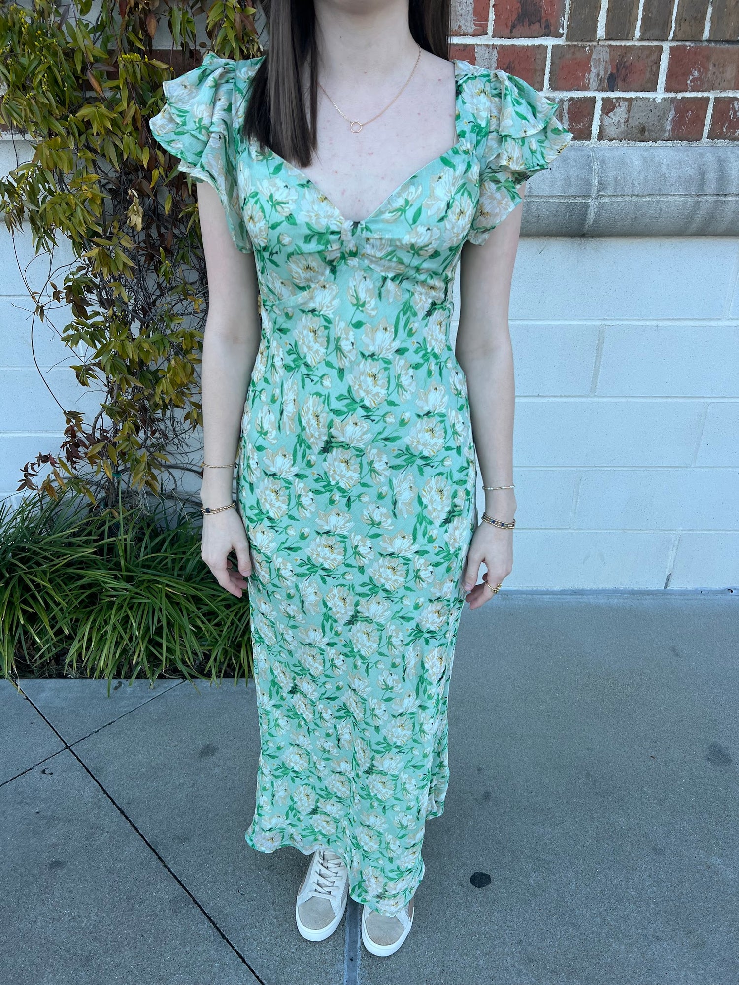 Maisy Floral Green Maxi Dress Dresses in  at Wrapsody
