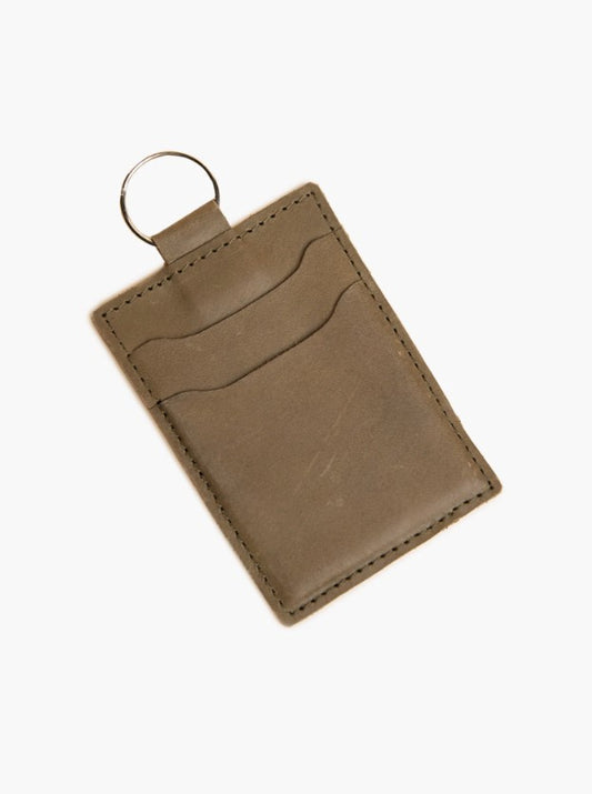 Able Naomi Key Ring Card Case Wallets in Olive at Wrapsody