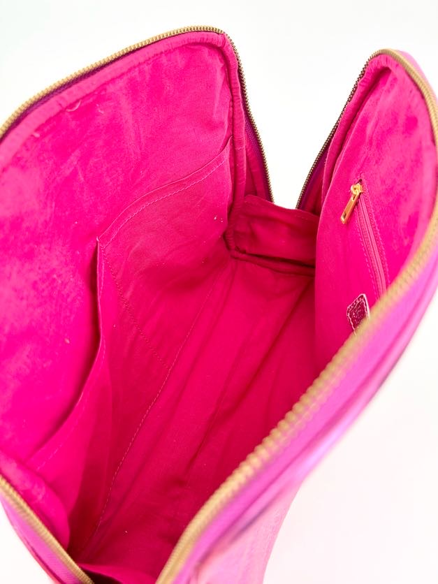 Large Cosmetic Bag - Shine Pink Travel Accessories in  at Wrapsody